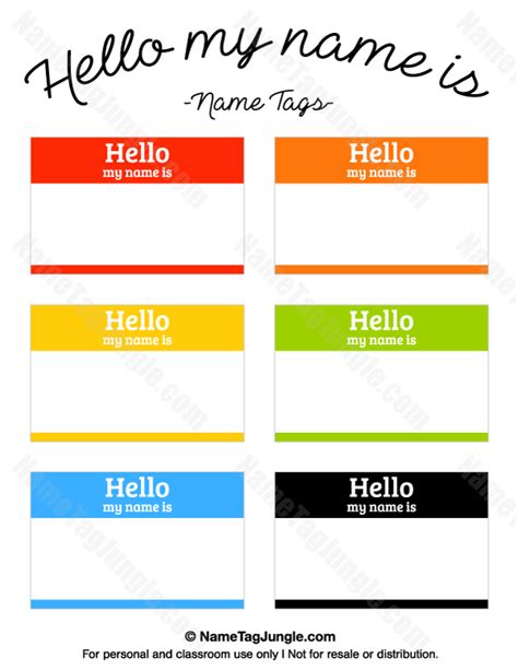 Printable Hello My Name Is