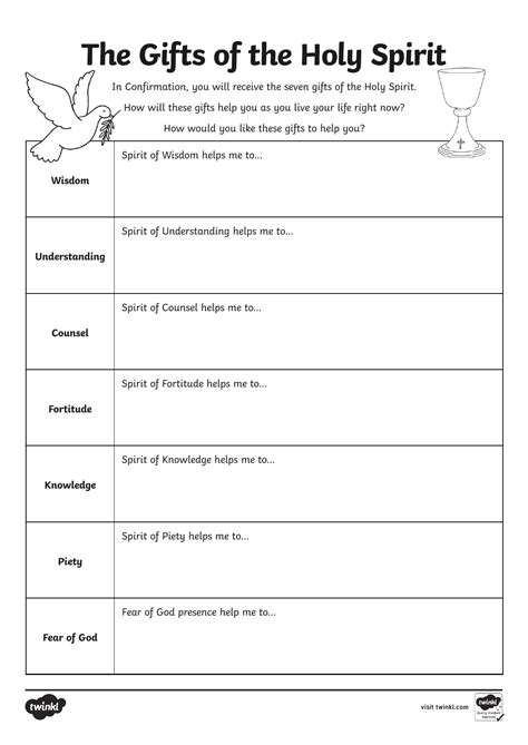 Printable Holy Spirit Worksheets