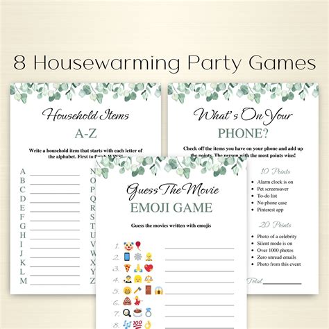 Printable Housewarming Games