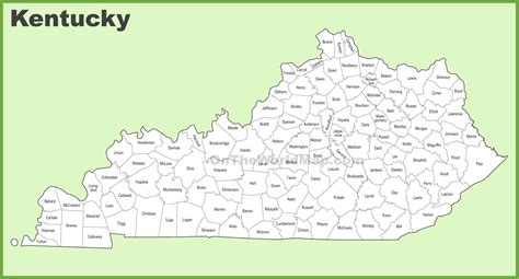 Printable Kentucky County Map