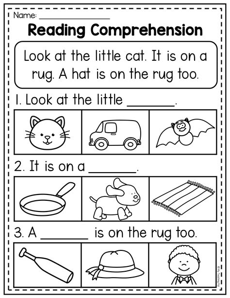 Printable Kindergarten Worksheets Reading