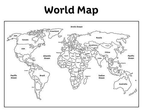 Printable Labeled World Map