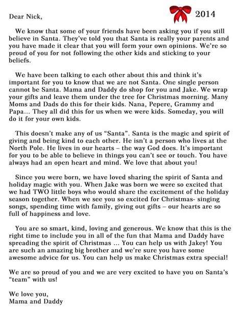 Printable Letter Explaining Santa Isn T Real