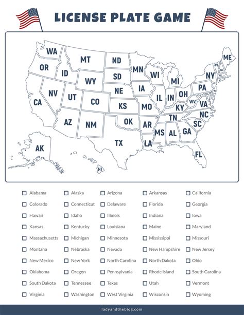 Printable License Plate Game