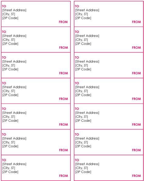 Printable Mailing Label Template