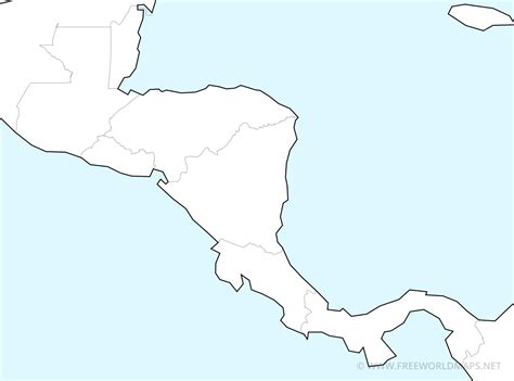 Printable Map Central America