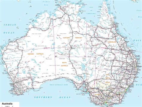 Printable Map Of Australia With Cities