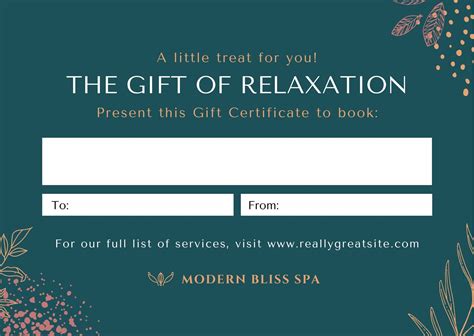 Printable Massage Gift Certificate