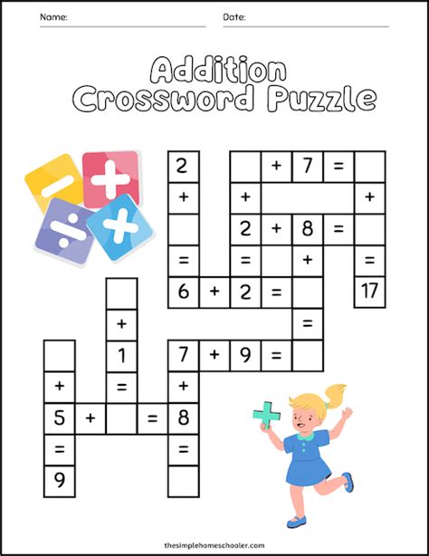 Printable Math Crossword Puzzles