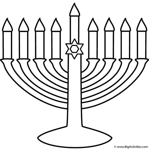 Printable Menorah Coloring Page
