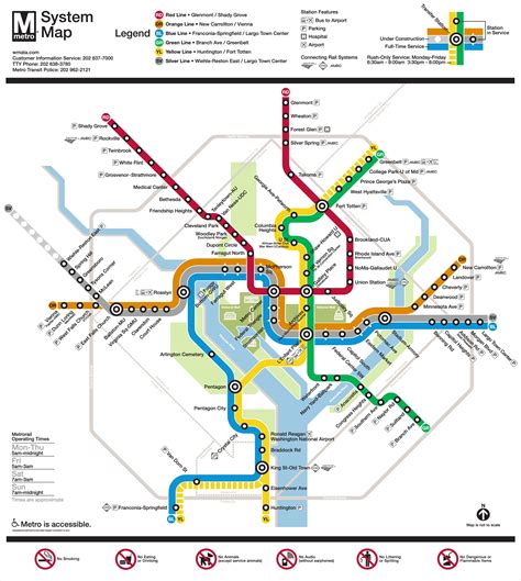 Printable Metro Map Dc