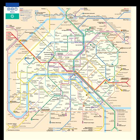 Printable Metro Map Of Paris