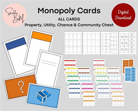 Printable Monopoly Property Cards