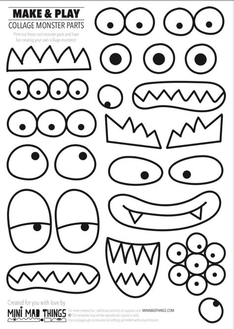 Printable Monster Faces