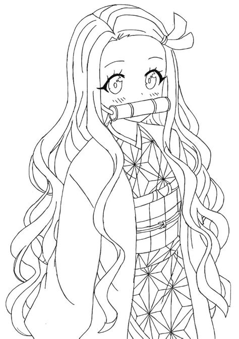 Printable Nezuko Coloring Page