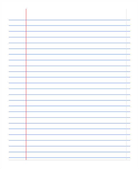 Printable Notebook Paper Template
