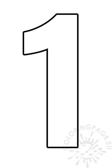 Printable Number 1 Template