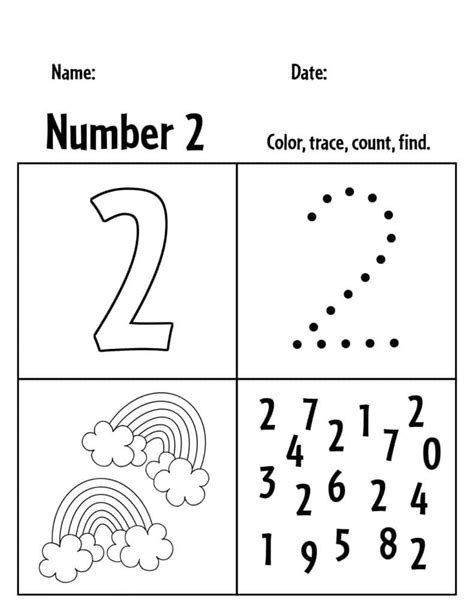 Printable Number 2 Worksheets For Preschool