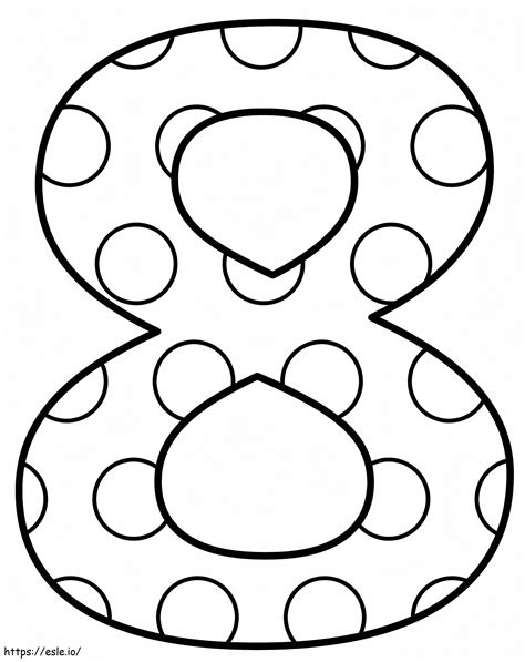 Printable Number 8 Coloring Page