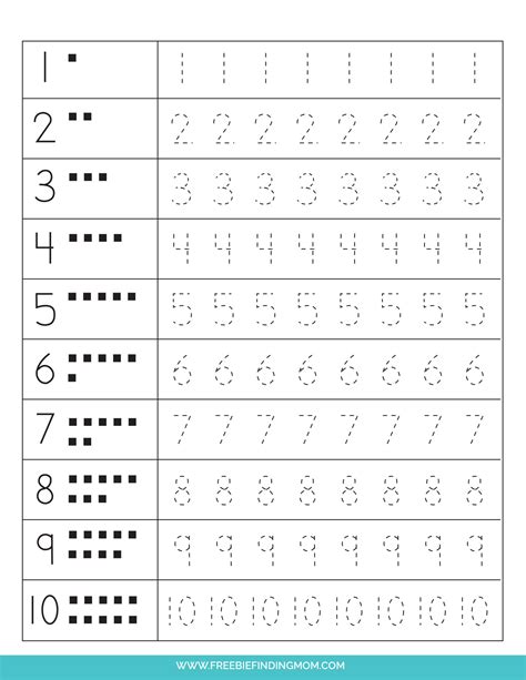 Printable Number Sheets