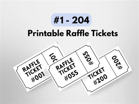 Printable Numbered Raffle Tickets