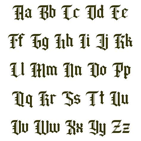 Printable Old English Alphabet Letters