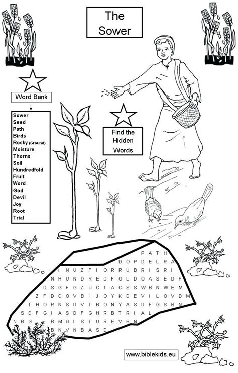 Printable Parable Of The Sower Activity Sheets