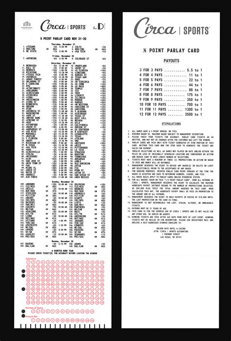Printable Parlay Cards
