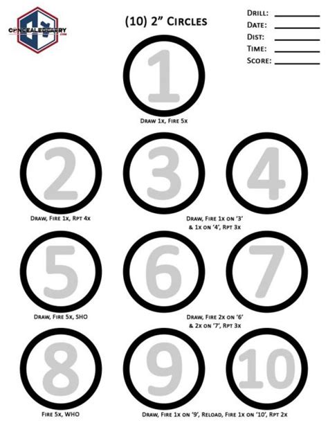 Printable Pistol Drill Targets
