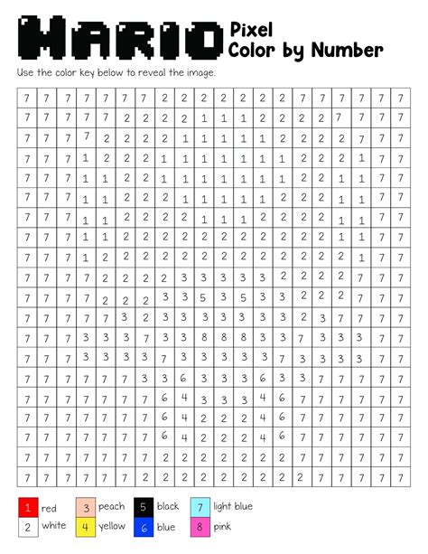 Printable Pixel Coloring Pages
