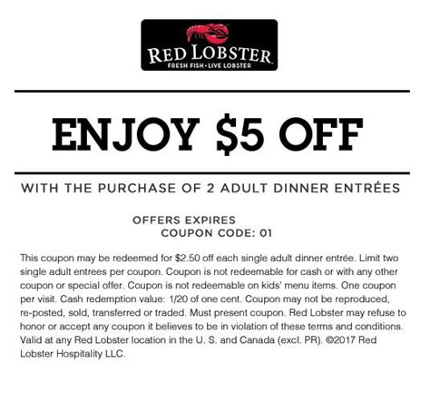 Printable Red Lobster Coupon That Works
