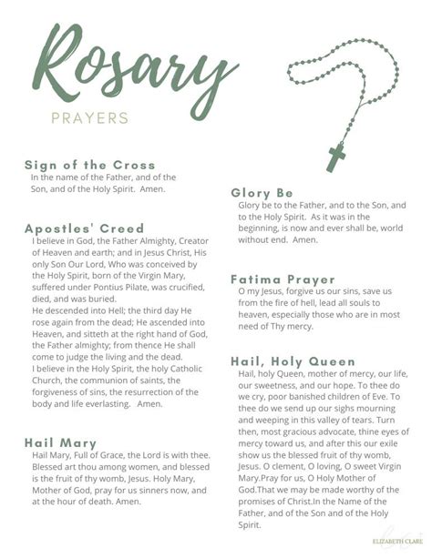 Printable Rosary Prayers