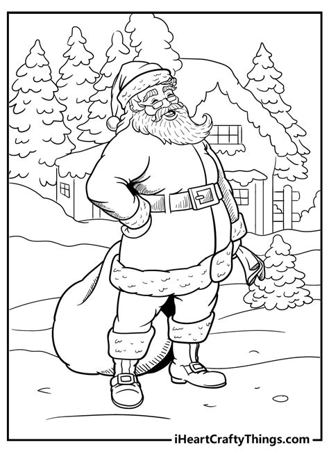 Printable Santa Pictures To Colour
