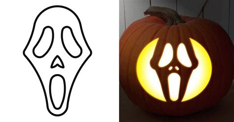 Printable Scream Pumpkin Stencil
