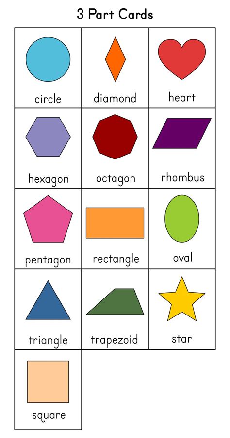 Printable Shapes For Kindergarten