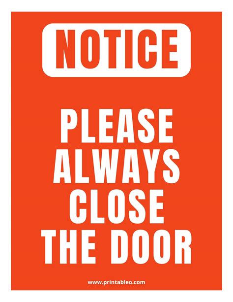 Printable Signs For Doors