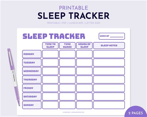 Printable Sleep Tracker