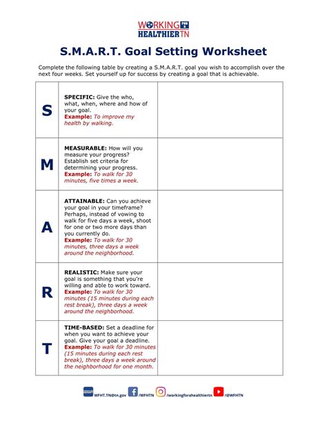 Printable Smart Goals