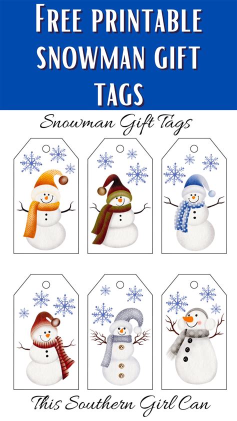 Printable Snowman Gift Tags