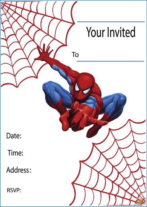 Printable Spiderman Birthday Invitations