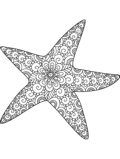 Printable Starfish Coloring Pages