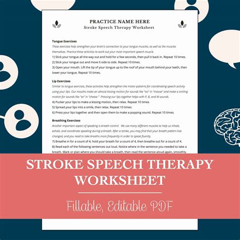 Printable Stroke Speech Therapy Worksheets
