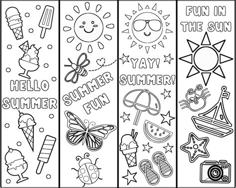 Printable Summer Bookmarks