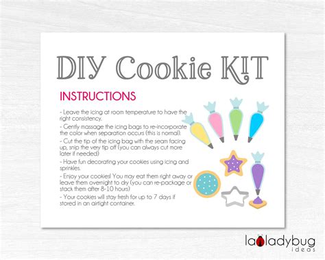 Printable Tag Diy Cookie Kit Instructions