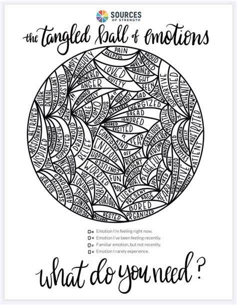 Printable Tangled Ball Of Emotions