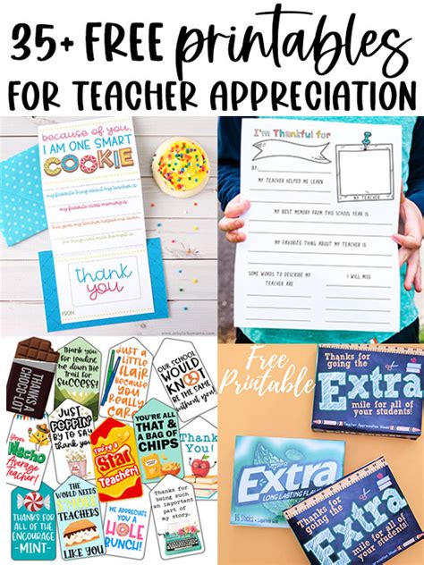 Printable Teacher Appreciation Ideas