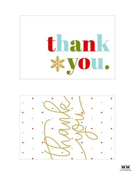Printable Thank You Christmas Cards