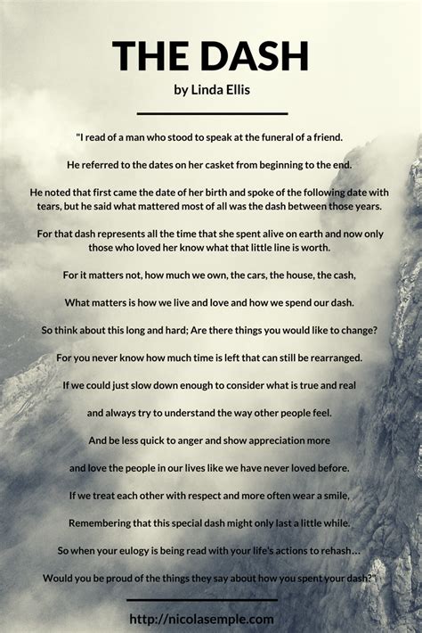 Printable The Dash Poem