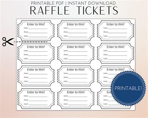 Printable Tickets For Raffle