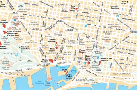 Printable Tourist Map Barcelona